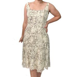 Carolina Herrera Silk cream black abstract dress